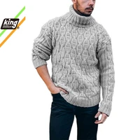 sweater men casual high collar pullover shirt autumn winter slim fit long sleeve mens sweaters knitted cotton pull homme top