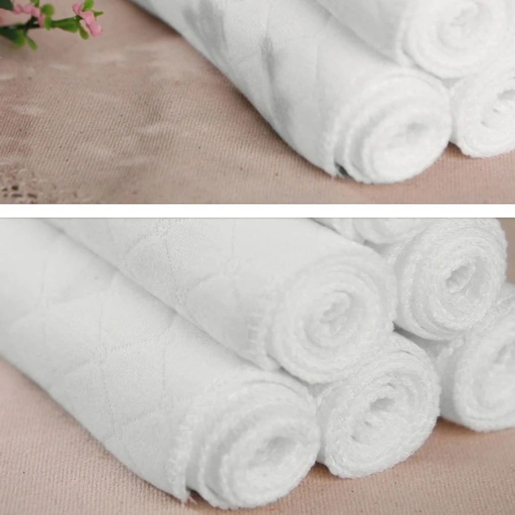 

10pcs/lot 3 Layers Ecological Cotton Soft and Breathable Baby Cloth Nappy Inserts Reusable Washable Diapers Nappy Liners