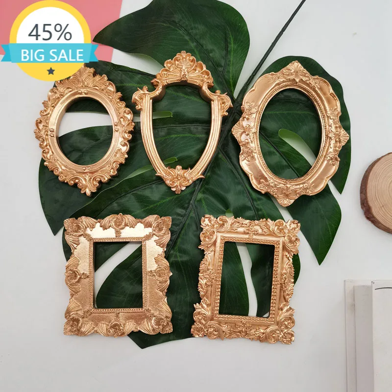 

Mini Photo Frame Retro Photo Frames for Dollhouse Miniature Decor Accessories DIY Vintage Ornament European Style