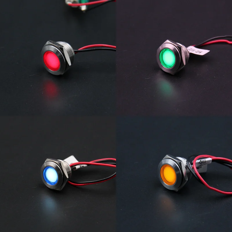 

Сигнасветильник лампа с проводом, 16 мм, 6 в, 12 В, 24 В, 220 В, металлический водонепроницаемый светодиодный индикатор YM045