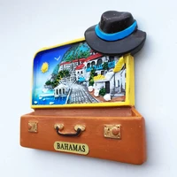 qiqipp bahamas creative tourism commemorative three dimensional suitcase decoration crafts magnetic refrigerator sticker