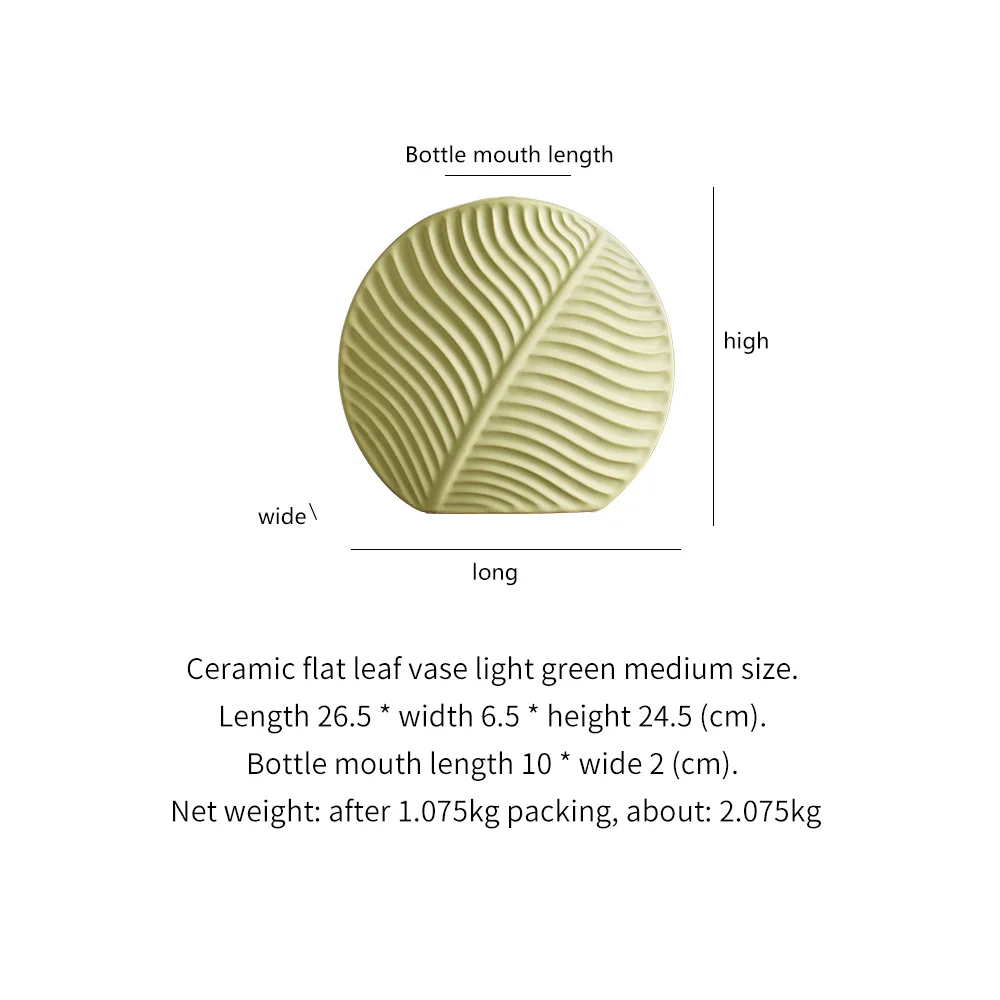 

Nordic Home Decoration Ceramic Round Flat Leaf Flower Vase Living Room DecorationOffice Decor Vase Decoration Household Gifts