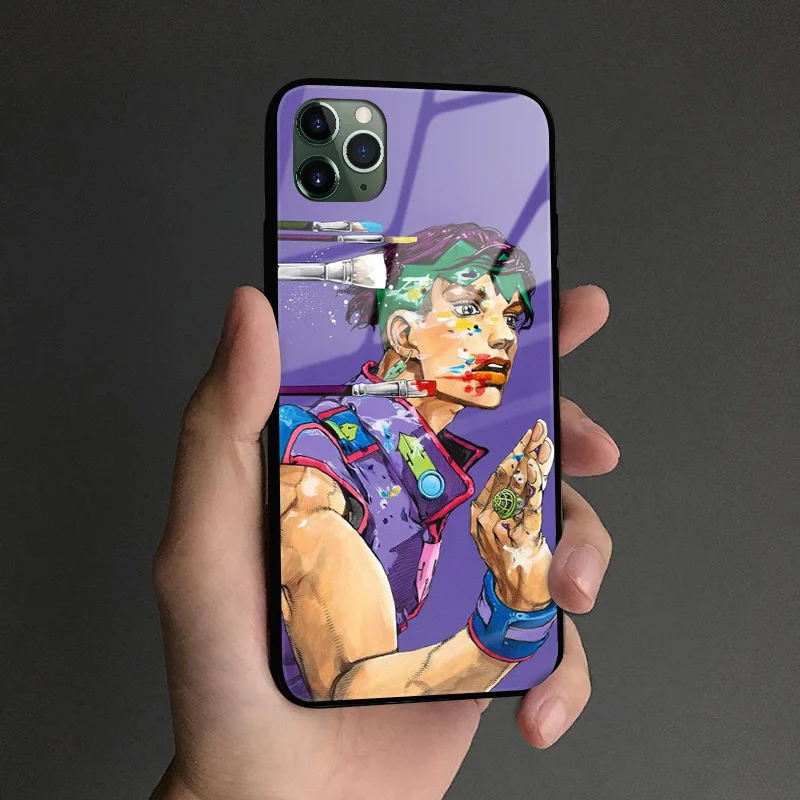 Мягкий силиконовый стеклянный чехол для телефона Rohan Kishibe JoJo's Surprise iPhone SE 6s 7 8 Plus X