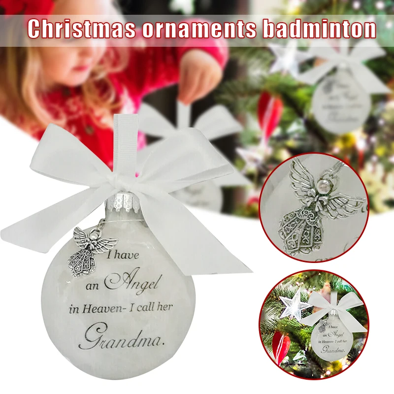 

Christmas Ornaments Feather Ball Angel In Heaven Memorial Ornament Decorative Pendant Xmas Tree Decor SUB Sale