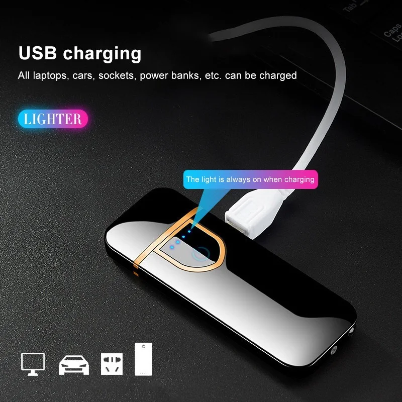 

2020 Electric Dual Arc Lighter USB Rechargeable Windproof Flameless Plasma Pulse Lighters With LED Power Display For Men New