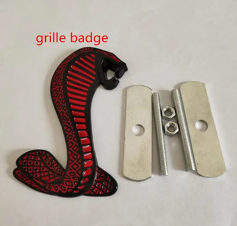 1pcs 3D Metal Mustang Snake Cobra car front grille emblem Side Fender Rear Trunk sticker grill Badge for Shelby GT | Автомобили и