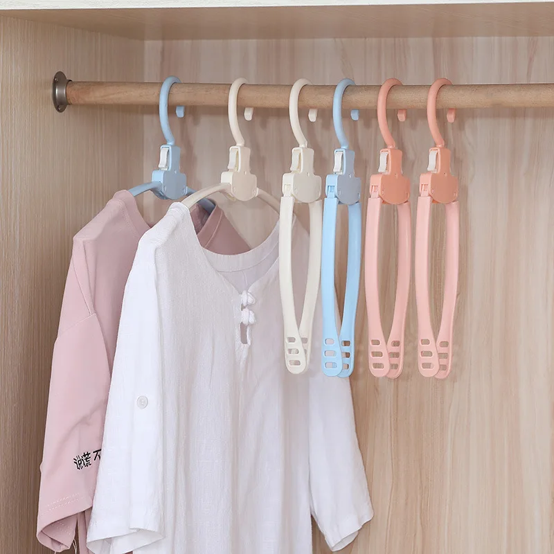 

Non-slip Foldable Hangers Plastic Clothes Hanger Portable Travel Outdoor Cloth Hanger Clothespin Towel Sock Storage Tools Supply