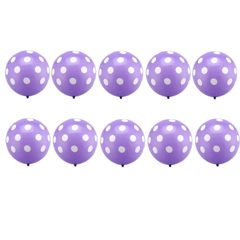 purple 10 шт./лот латексные шары в красный и черный горошек Божья коровка свадебные декоративные принадлежности Globos Baby Shower Микки Маус тематические вечерние шары - Цвет: purple