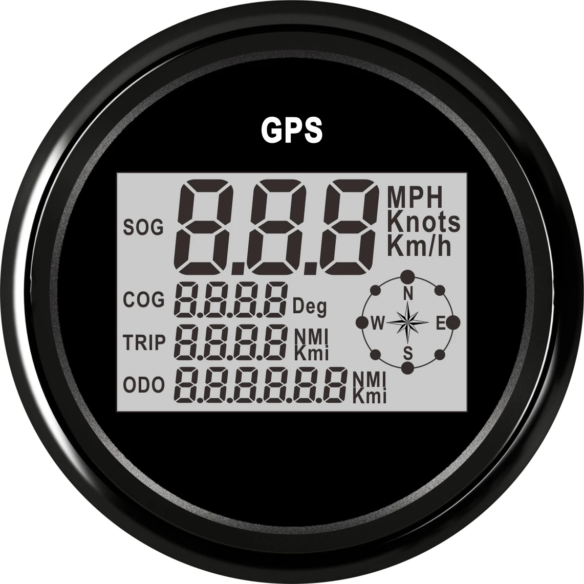 GPS 85 мм gps одометр 0-999 узлов км/ч mph 12 V/24 V lcd цифровой спидометр автомобиля с подсветкой морской яхты Мотоцикл лодка автомобиль - Цвет: GPS