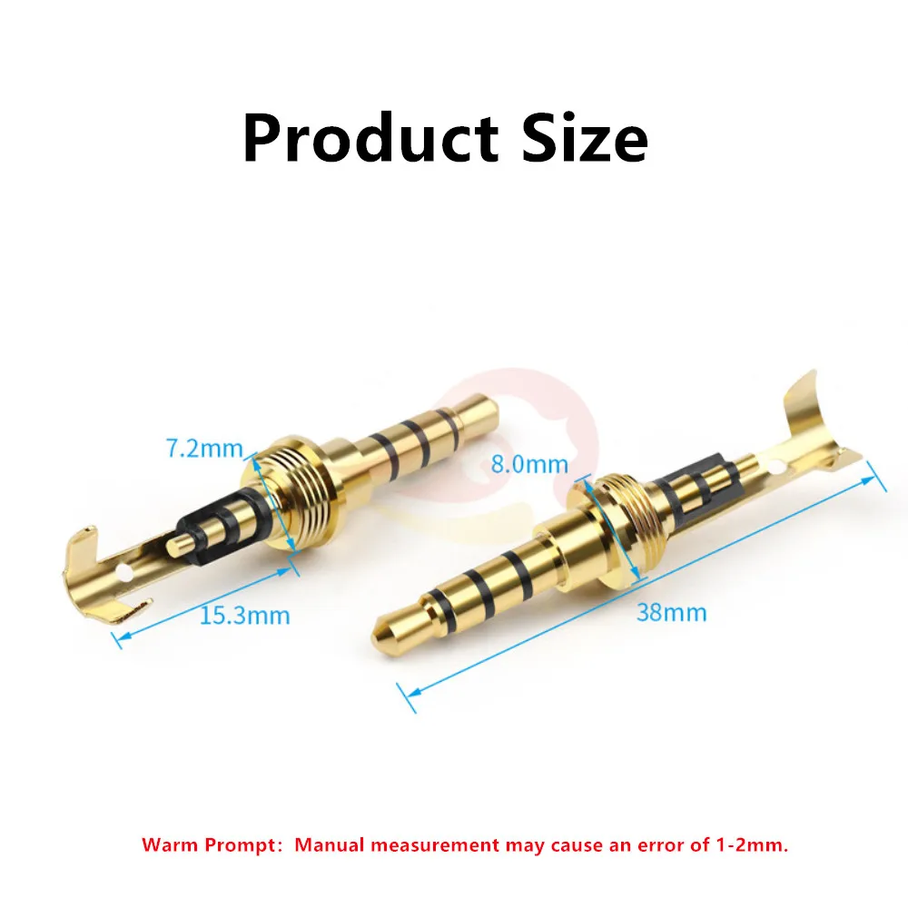 4-полюсный аудиоразъем 3 5 мм чистая медь позолоченный миниджек для пайки DIY разъем