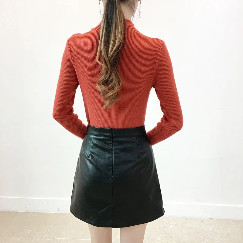 2018 шикарный свитер с высоким воротником на молнии женский осенне-зимний толстый