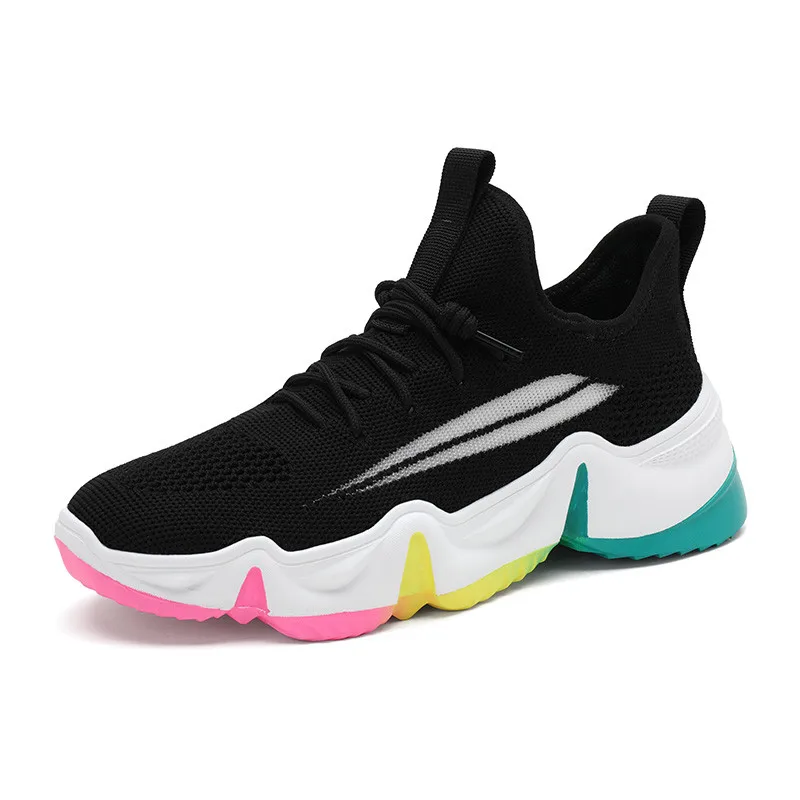 PINSEN Women Sneakers Vulcanize Breathable Rainbow Color Fashion Casuals Height Increasing Female Chunky Ladies Shoes | Обувь