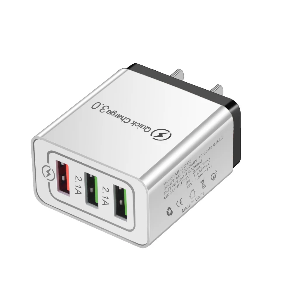 Crauch 18 Вт Быстрая зарядка 3,0 быстрое USB зарядное устройство для Xiaomi samsung s9 3U EU US Plug qc 3,0 настенное зарядное устройство для huawei iPhone x - Тип штекера: Black
