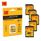 KODAK оригинальную карту SD карты 16 Гб оперативной памяти, 32 Гб встроенной памяти SDHC 64 Гб 128 256 SDXC Class10 слот для карт памяти U3 R80mbs USH1 Поддержка U3 4K для цифровой Камера