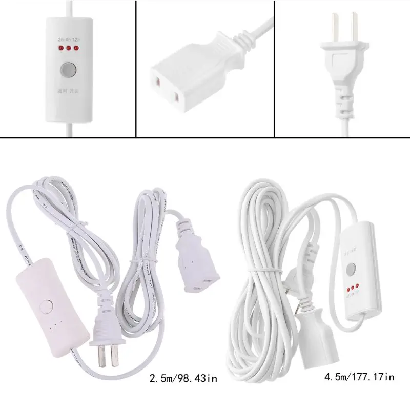 60 Вт штепсельная вилка США 2 prong AC адаптер питания удлинитель с переключателем