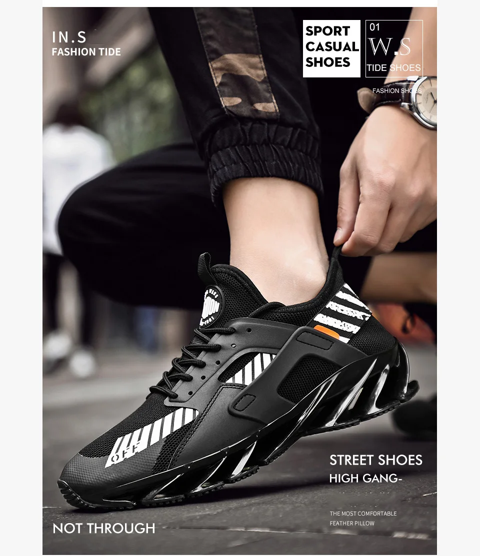 Rommedal man's running shoes Blade bottom shock absorption men sneakers breathable lightweight fashion sport trainers footwear