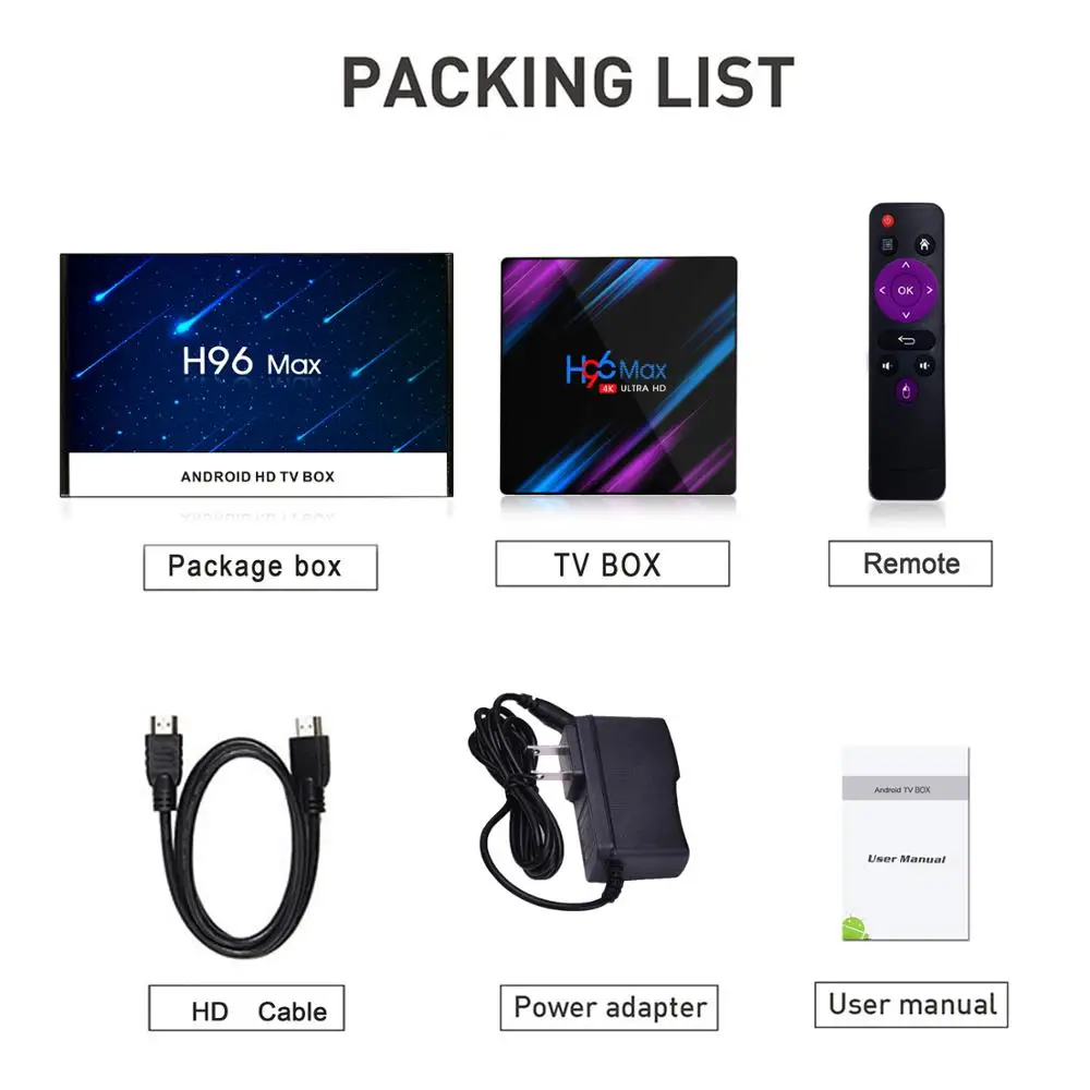 

H96 Max RK3318 IPTV Box Android 10.0 TV Box RK3318 6K HD 2.4G5G WiFi Media Player H96MAX Smart IP TV Box Set Top Box