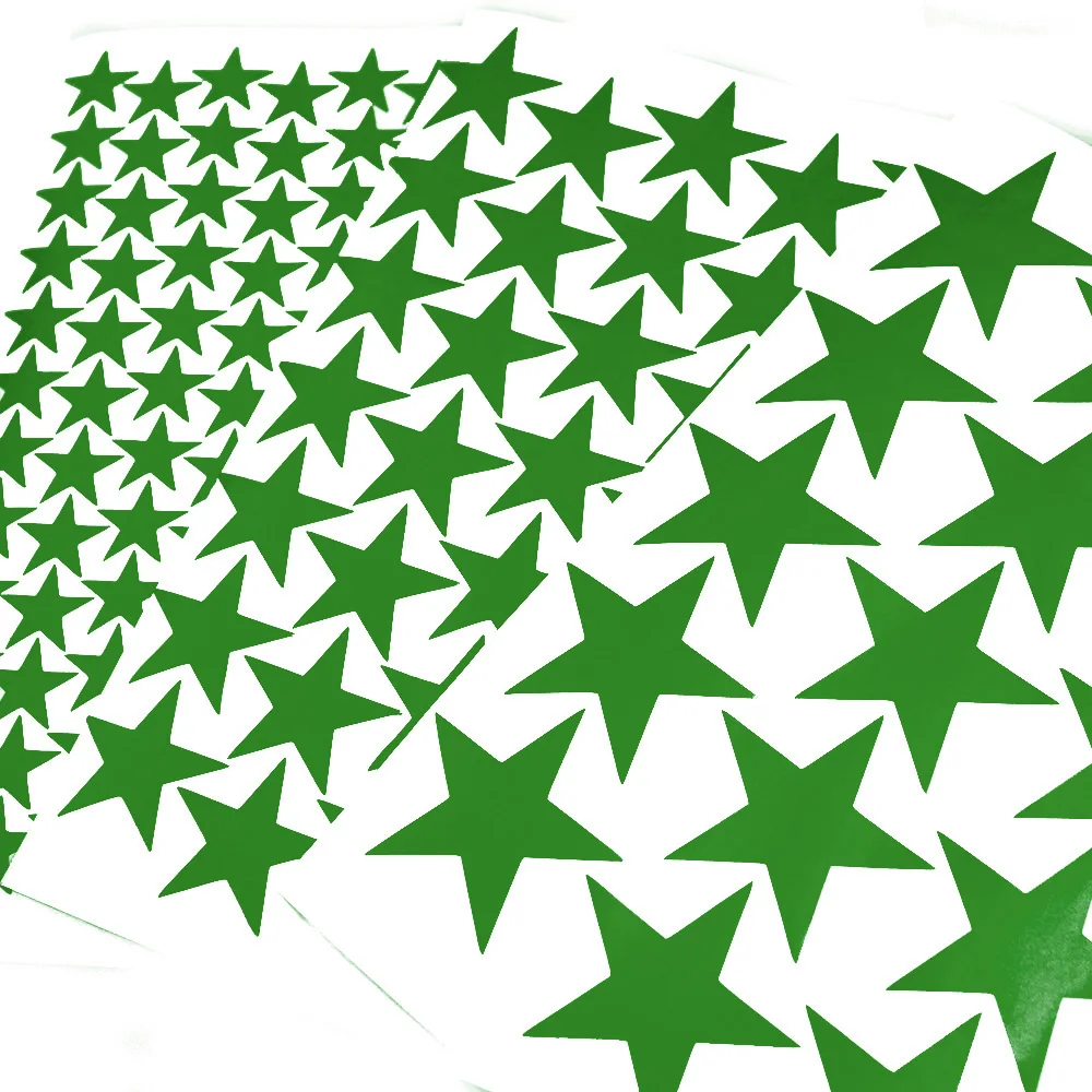 3/5/7 см виниловые зеленые звезды настенные стикеры s высеченные матовые ПВХ Стикеры для детской спальни украшение стены Искусство DIY Скрапбукинг