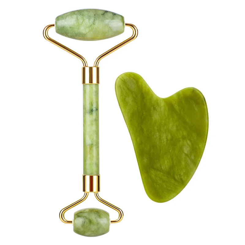 

Ostar Jade Roller Gua Sha Scraper For Boady Facial Massage Green Face Lifting Anti Aging Wrinkle Remove Skin Firming Tool
