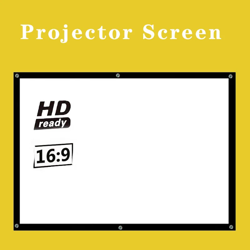 

Projector Simple Curtain Anti-light Screen 60/72/84/100/120/150 Inches Home Outdoor Office Portable 3d HD Projector Screen