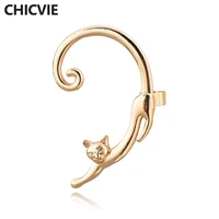 chicvie trending cute cat stud earrings for women charms crystal earring jewelry statement geometric animal earrings ser190131