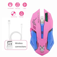 chuyi wireless mouse d va gaming mause pink cute optical 3d computer mouse 2400 dpi colorful backlit silent mice pc laptop