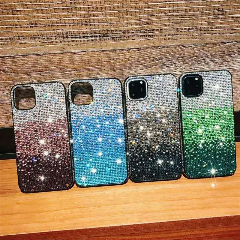 

Gradient Crystal Diamond Aesthetic Protection Phone Case on For iPhone 11 Pro Max 8 7 Plus Xr XsMax X Xs 12 Pro Max