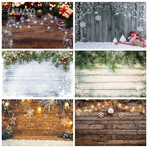 Рождественские фоны мечты деревянная доска сосны снежинки огни шар фотография фоны зимний Фотофон для фотостудии