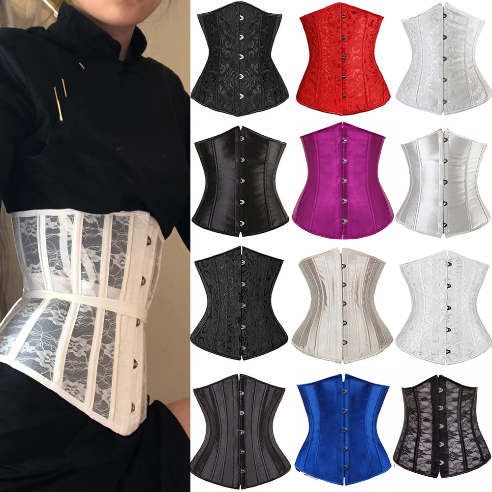 

Sexy Corset Underbust Women Gothic Corset Top Slimming Waist Belt Basque Black White Red Corsets Bustier Plus Size Corselet 6XL