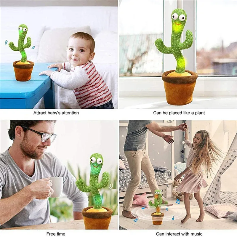 

2021 New Dancing Cactus Electron Plush Toy Soft Plush Doll Babies Cactus That Can Sing And Dance Voice Interactive Toy For Kid