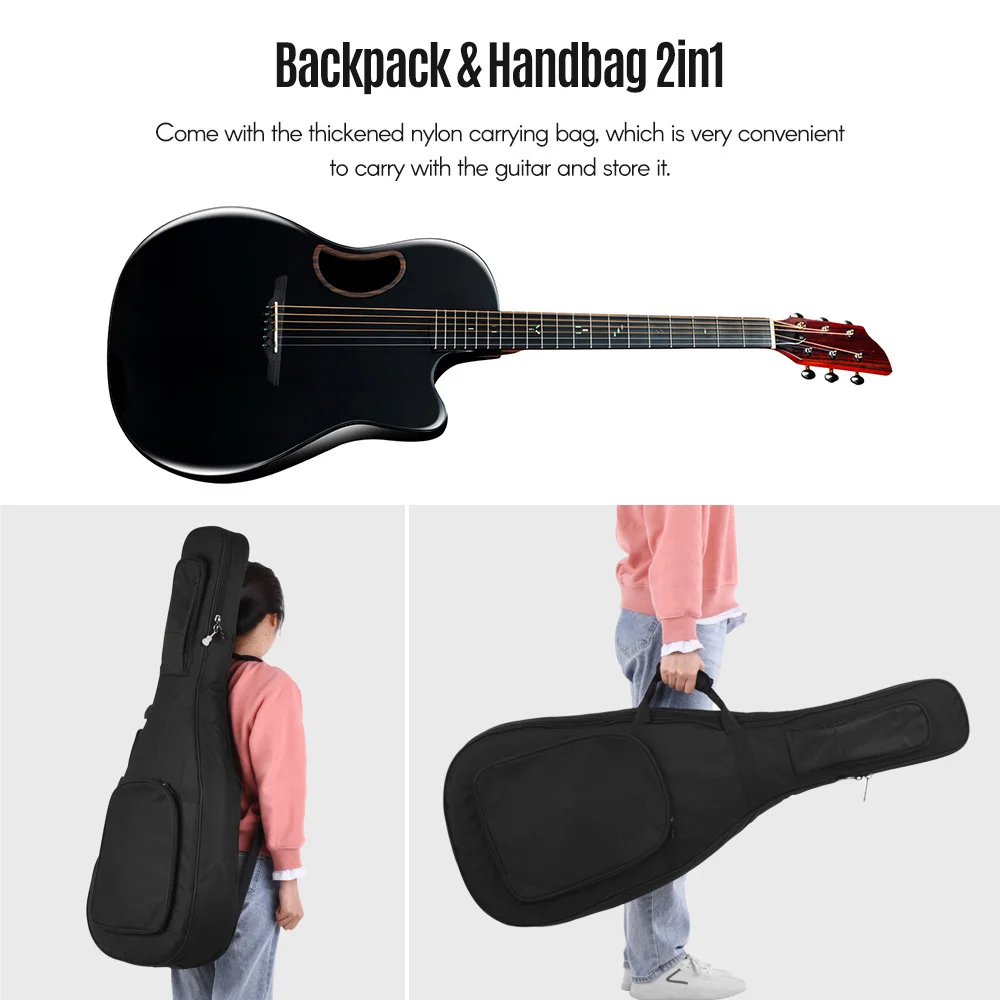 

JACQUES K7 41 Inch New Style Solid Folk Guitar Top Cedar 6 Strings FRP Back and Sides Cut Away Acoustic Guitar with Carrying Bag