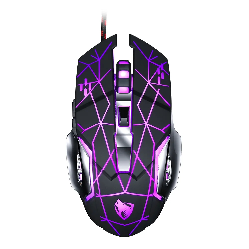 

Thunder Wolf V6 Mechanical Gaming Mouse Wired Computer Gaming Peripheral Wrangler Luminous Macro Programming LOL Mouse