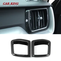 carbon fiber interior dashboard air condition air vent outlet cover trim car decoration for volvo xc60 2018 19 2020 accessories