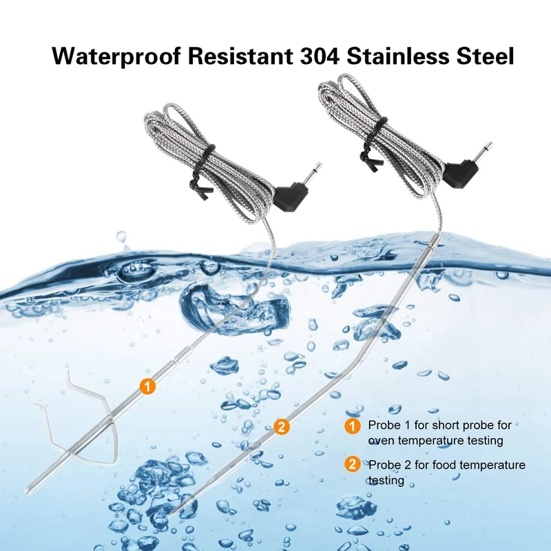 

Wireless Meat Thermometer,Digital LCD Cooking Thermometer Timer Alarm Food Thermometer with Dual Stainless Steel Probes