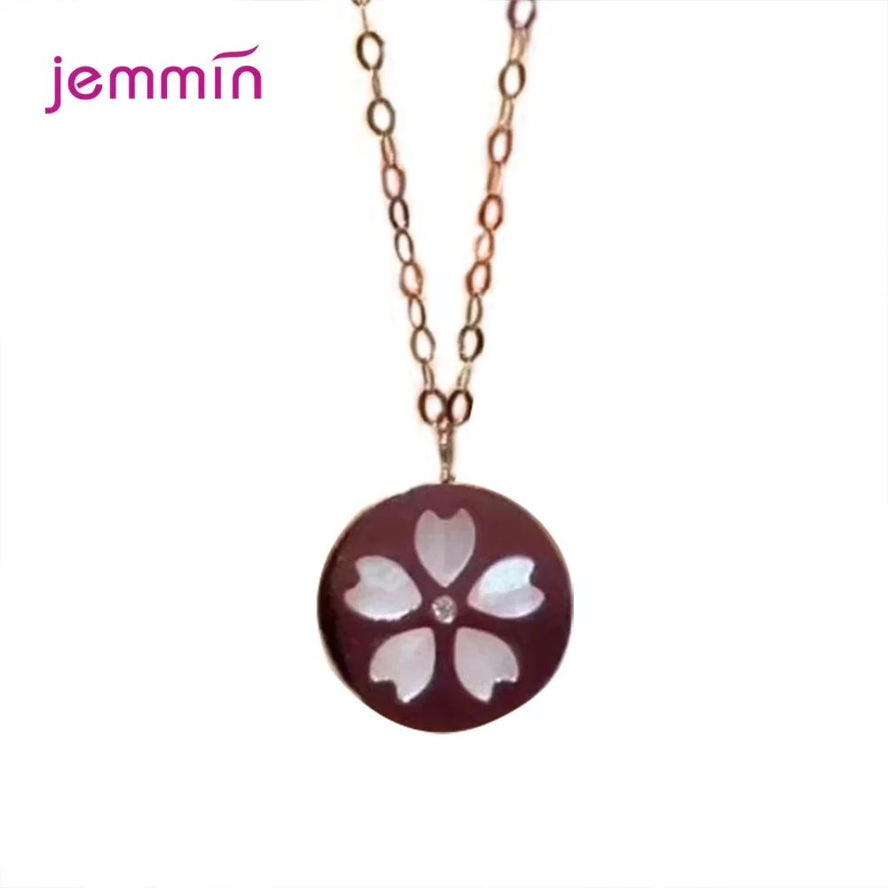 Женское ожерелье из серебра 925 пробы с кулоном в виде цветка|Ожерелья| |