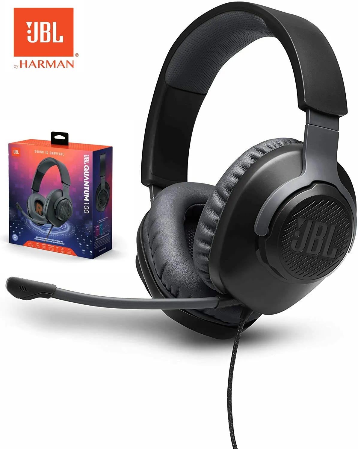 

Официальная игровая гарнитура JBL QUANTUM100 7,1 с микрофоном, складные наушники, переключатель для Xbox One, ПК, ТВ, телефона, PS4, LOL