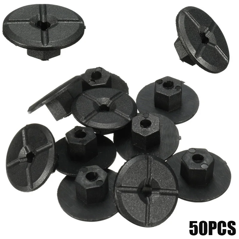 

50Pcs/Set 4mm Car Fender Flares Mud Flaps Splash Guard Wheel Arch Bumper Panel Fastener Clips Unthreaded Nuts For Mercedes Benz