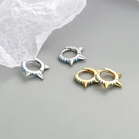 real 925 sterling silver hoop earrings for women minimalist cz spikes huggie hoop earrings tiny gold hoops a30