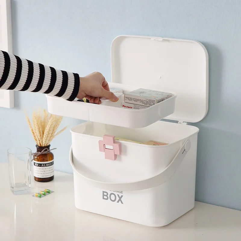 Бытовая большая емкость двухслойная портативная аварийная медицинская коробка