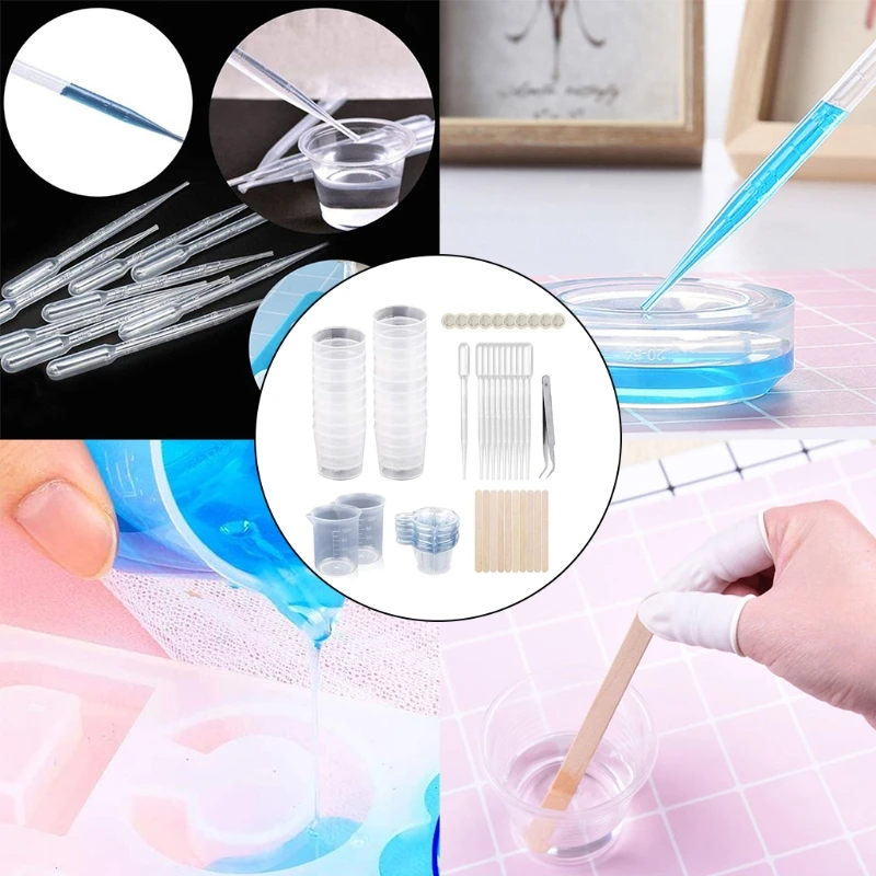 

1 Set Resin Mixing Cups+Epoxy Mixing Cup and Sticks+100ml Measuring Cups+2oz Graduated Cups+50pcs Disposable Cups