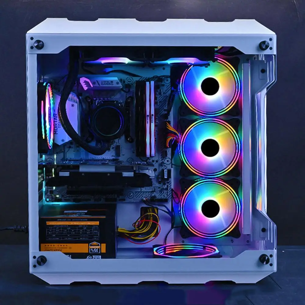 120 мм 4 Pin Светодиодный чехол один вентилятор охлаждения разноцветные диафрагмы