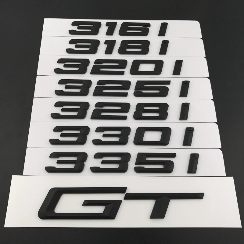 Матовые черные буквы из АБС-пластика значок эмблема багажника эмблемы для BMW 3 серии 316i 318i 320i 325i 328i 330i 335i 340i 345i