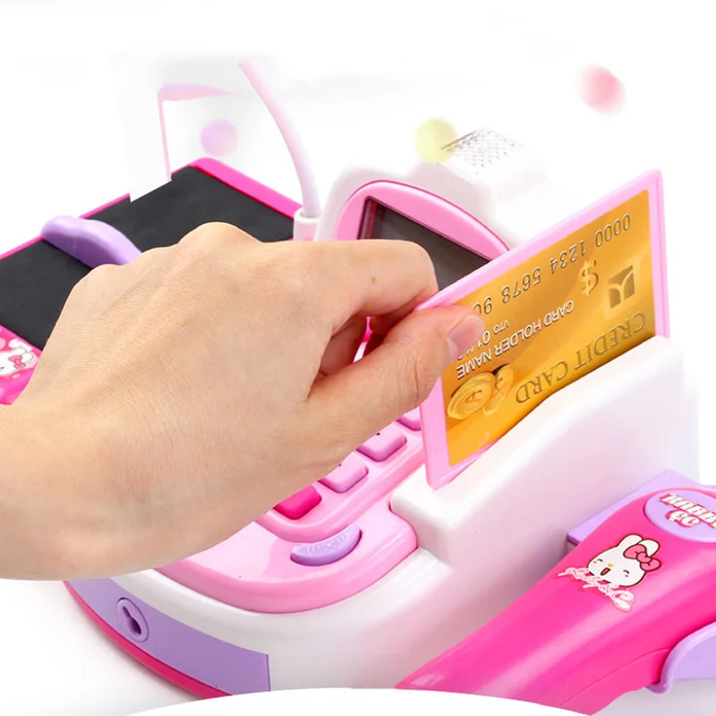 Ролевые игры игрушки детский супермаркет кассовый аппарат кассовый касса Updategrade электронные игрушки с деньги Дети Обучающие Развивающие игрушки