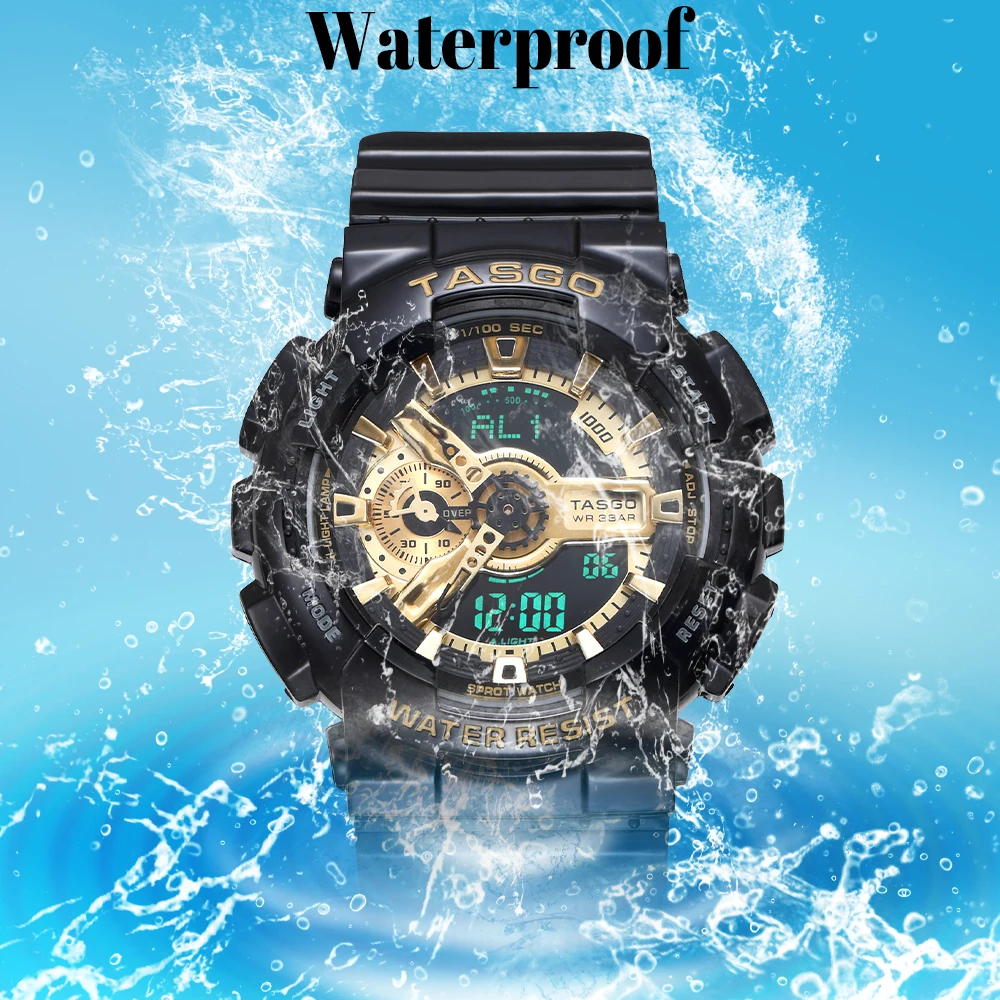 

TASGO 2020 Lovers Watches Men Women Fashion Sports Luxury Military Quartz watches Men Waterproof S Shock Clock relogio masculino