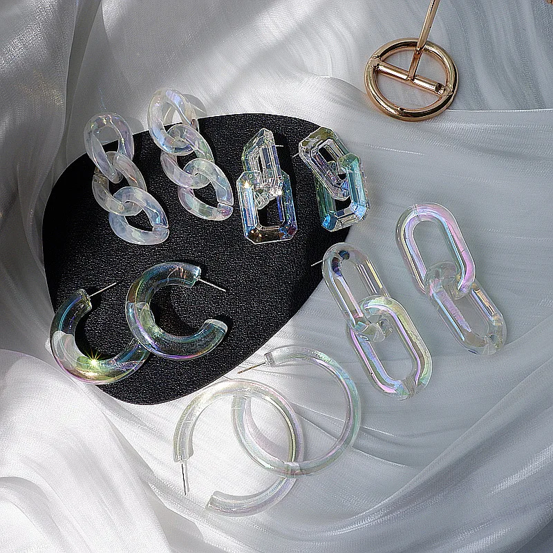 1 пара новые прозрачные акриловые круглые маленькие большие серьги
