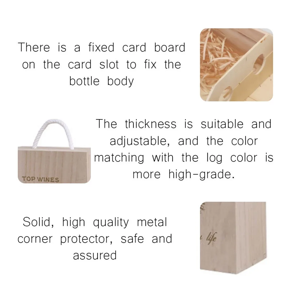 Wooden Wine Box Double Bottle Strap Crates Shell Gift Home Decoration household storage accessories for home Organizers box | Дом и сад