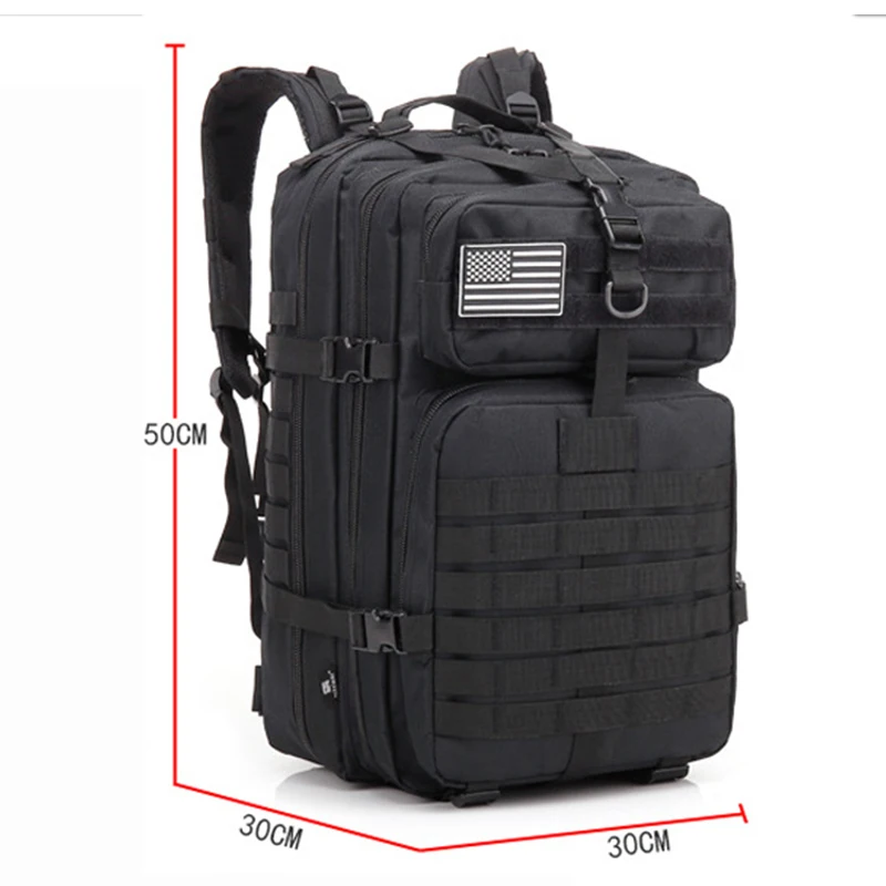 

Large capacity tactical backpack, military travel bag, 3P, soft, outdoor, hiking, mountaineering, camping, 50L