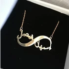 Индивидуальные Нержавеющаясталь Infinity арабские имя ожерелье в стиле бохо, ювелирное изделие персонализированные Сердце Бесконечность ожерелье подарок для невесты