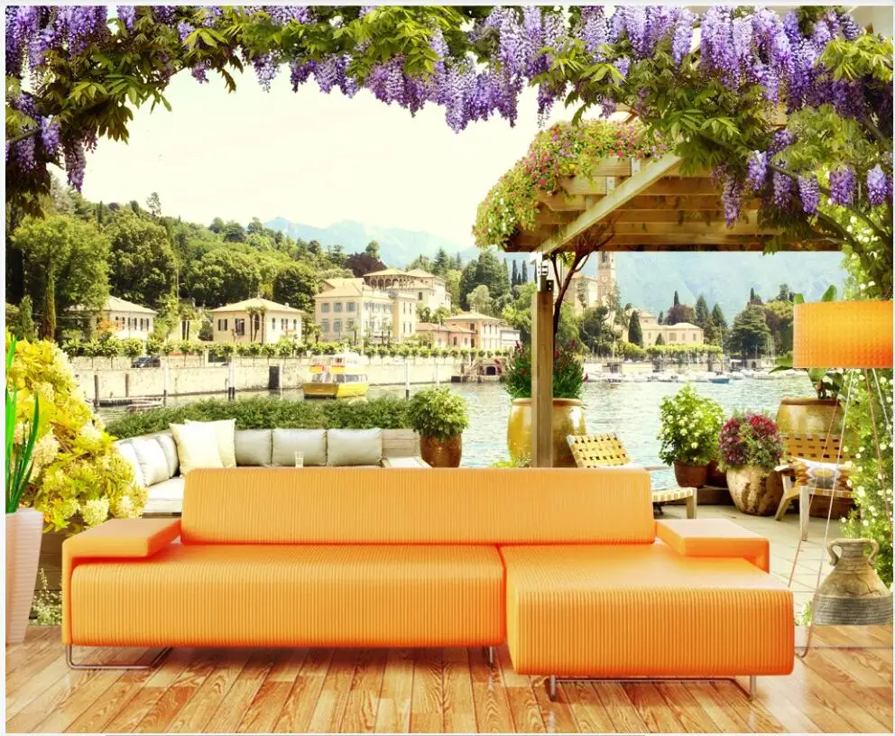

Custom mural 3d photo wallpaper Fantasy exotic flower castle living room home decor wallpaper for wall 3 d in rolls