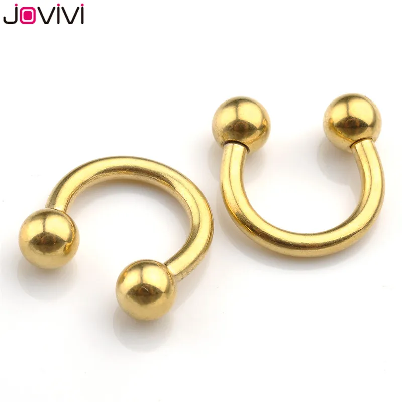 Jovivi, 2 шт., 14 г(1,6 мм), нержавеющая сталь, в плену, Круглый обруч, кольцо для носа, перегородка ухо, шпильки, многофункциональные, пирсинг, ювелирные изделия